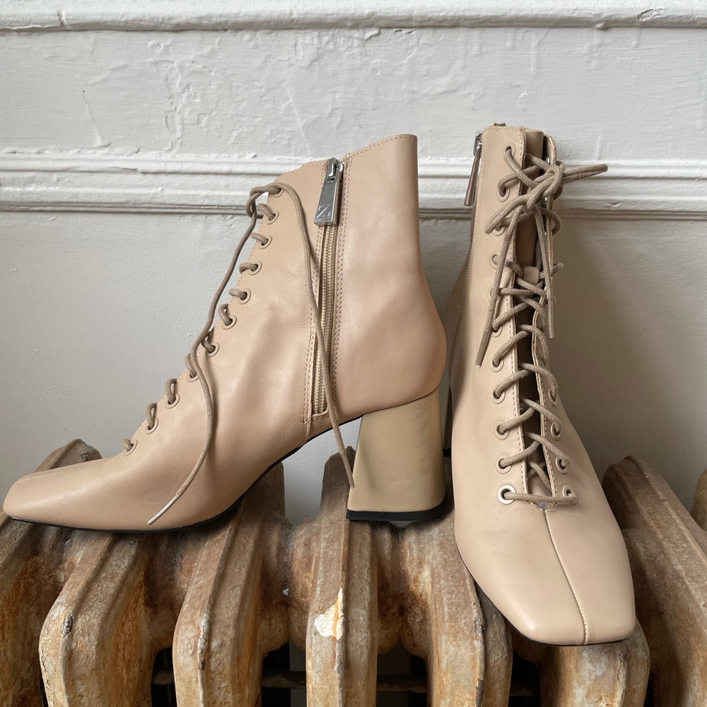 Lace-up Boots with Block Heel